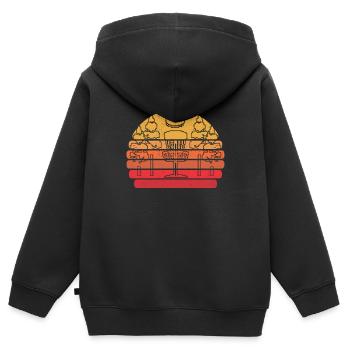 Frisbee Golf Disc Golf 8 Bit - Sweat Premium à capuche zippé enfant bio - noir - Dos - AI Model Kid Male (0cm)