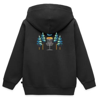 Frisbee Golf Disc Golf 8 Bit - Sweat Premium à capuche zippé enfant bio - noir - Dos - AI Model Kid Male (0cm)