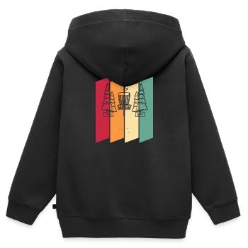 Frisbee Golf Disc Golf 8 Bit - Sweat Premium à capuche zippé enfant bio - noir - Dos - AI Model Kid Male (0cm)