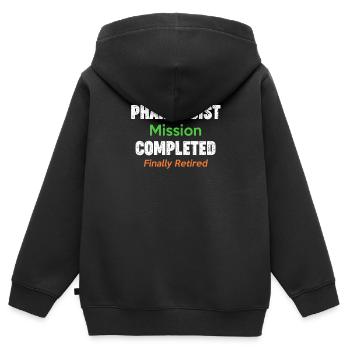Mission pharmacienne terminée, Propofol - Sweat Premium à capuche zippé enfant bio - noir - Dos - AI Model Kid Male (0cm)