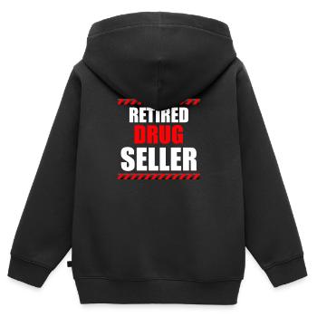 Vendeur de médicaments à la retraite Pharmacien - Sweat Premium à capuche zippé enfant bio - noir - Dos - AI Model Kid Male (0cm)