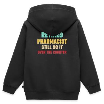 Les pharmaciens à la retraite le font encore - Sweat Premium à capuche zippé enfant bio - noir - Dos - AI Model Kid Male (0cm)