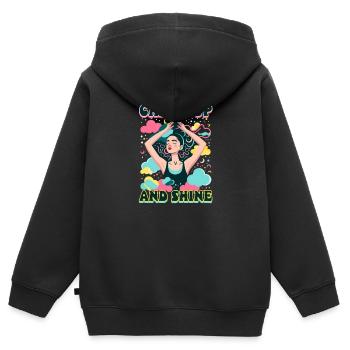 Gymnastik Kreide Und Glänzen - Kinder Premium Organic Zip Hoodie - Schwarz - Hinten - AI Model Kid Male (0cm)