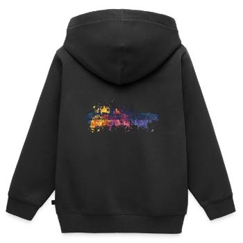 Stolberg (Rheinland) - Kinder Premium Organic Zip Hoodie - Schwarz - Hinten - AI Model Kid Male (0cm)