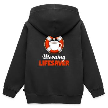 Kein Babysitter Lustige Rettungsschwimmer - Kinder Premium Organic Zip Hoodie - Schwarz - Hinten - AI Model Kid Male (0cm)