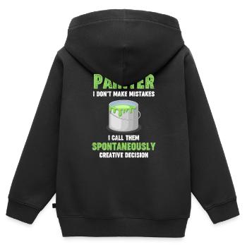 Maler Ich Mache Keine Fehler Handwerklicher Lack - Kinder Premium Organic Zip Hoodie - Schwarz - Hinten - AI Model Kid Male (0cm)