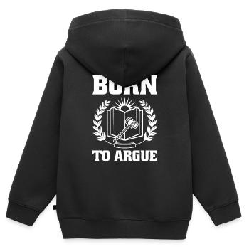 Avocat Avocat Tribunal Procureur de la République - Sweat Premium à capuche zippé enfant bio - noir - Dos - AI Model Kid Male (0cm)