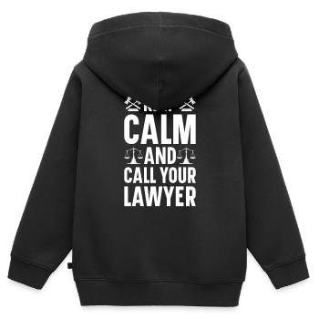 Avocat Avocat Tribunal Procureur de la République - Sweat Premium à capuche zippé enfant bio - noir - Dos - AI Model Kid Male (0cm)