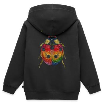 Ladybug Ladybug Insects Colorful Cute Ladybugs - Kids Premium Organic Zip-up Hoodie - black - Back - AI Model Kid Male (0cm)