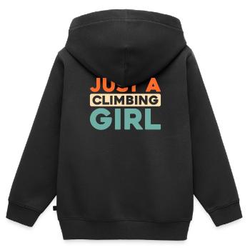 Grimpeuse d’escalade juste une grimpeuse - Sweat Premium à capuche zippé enfant bio - noir - Dos - AI Model Kid Male (0cm)