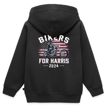 Bikers For Harris Kamala 2024 - Kinder Premium Organic Zip Hoodie - Schwarz - Hinten - AI Model Kid Male (0cm)