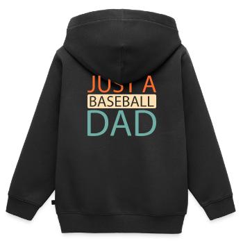 Baseball Juste un papa de baseball - Sweat Premium à capuche zippé enfant bio - noir - Dos - AI Model Kid Male (0cm)