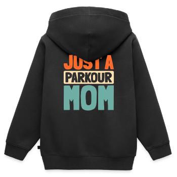 Parkour Just A Parkour Mom - Kinder Premium Organic Zip Hoodie - Schwarz - Hinten - AI Model Kid Male (0cm)