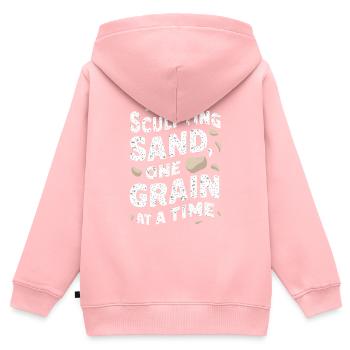 Sculpteurs de sable professionnels sur la plage du - Sweat Premium à capuche zippé enfant bio - rose - Dos - AI Model Kid Female (0cm)