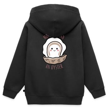 Moister Than An Oyster Lustiges Girlie Geschenk - Kinder Premium Organic Zip Hoodie - Schwarz - Hinten - AI Model Kid Male (0cm)