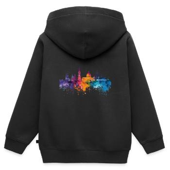 Bielefeld - Kinder Premium Organic Zip Hoodie - Schwarz - Hinten - AI Model Kid Male (0cm)