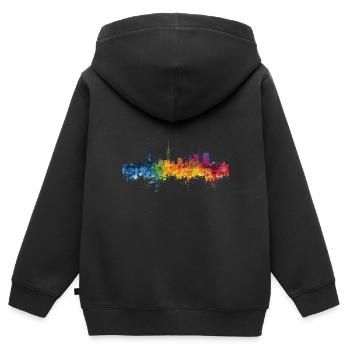 Bochum - Kinder Premium Organic Zip Hoodie - Schwarz - Hinten - AI Model Kid Male (0cm)