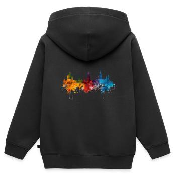 Braunschweig - Kinder Premium Organic Zip Hoodie - Schwarz - Hinten - AI Model Kid Male (0cm)