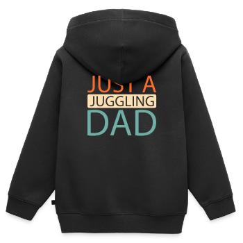 Jongleur Jongleur Juste Un Papa Jongleur - Sweat Premium à capuche zippé enfant bio - noir - Dos - AI Model Kid Male (0cm)