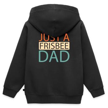 Frisbee Juste un papa de frisbee - Sweat Premium à capuche zippé enfant bio - noir - Dos - AI Model Kid Male (0cm)