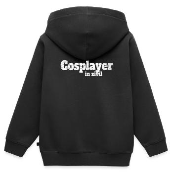 Costume de cosplay Cosplayer en vêtements civils Halloween Anime - Sweat Premium à capuche zippé enfant bio - noir - Dos - AI Model Kid Male (0cm)