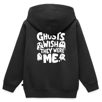 Appât fantôme Halloween Parapsychologie Paranormal - Sweat Premium à capuche zippé enfant bio - noir - Dos - AI Model Kid Male (0cm)