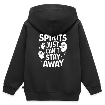 Appât fantôme Halloween Parapsychologie Paranormal - Sweat Premium à capuche zippé enfant bio - noir - Dos - AI Model Kid Male (0cm)