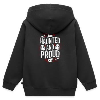 Appât fantôme Halloween Parapsychologie Paranormal - Sweat Premium à capuche zippé enfant bio - noir - Dos - AI Model Kid Male (0cm)