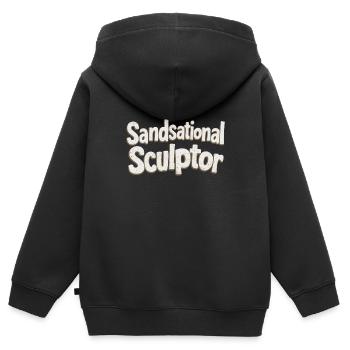 Sculpteurs de sable professionnels sur la plage du - Sweat Premium à capuche zippé enfant bio - noir - Dos - AI Model Kid Male (0cm)