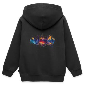 Chemnitz - Kinder Premium Organic Zip Hoodie - Schwarz - Hinten - AI Model Kid Male (0cm)