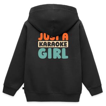 Karaoké Juste une fille de karaoké - Sweat Premium à capuche zippé enfant bio - noir - Dos - AI Model Kid Male (0cm)