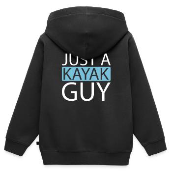 Kajaker Just A Kayak Guy - Kinder Premium Organic Zip Hoodie - Schwarz - Hinten - AI Model Kid Male (0cm)