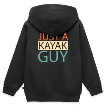 Kajaker Just A Kayak Guy - Kinder Premium Organic Zip Hoodie - Schwarz - Hinten - AI Model Kid Male (0cm)