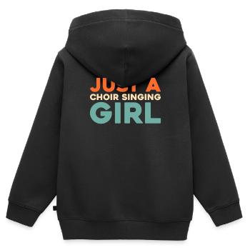 Chanteuse de chorale Juste une chanteuse de chorale - Sweat Premium à capuche zippé enfant bio - noir - Dos - AI Model Kid Male (0cm)