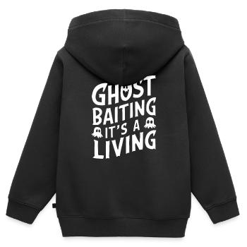 Appât fantôme Halloween Parapsychologie Paranormal - Sweat Premium à capuche zippé enfant bio - noir - Dos - AI Model Kid Male (0cm)