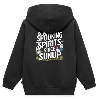Appât fantôme Halloween Parapsychologie Paranormal - Sweat Premium à capuche zippé enfant bio - noir - Dos - AI Model Kid Male (0cm)