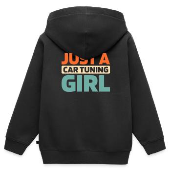 Schrauber Tuner Tuning Juste une fille de tuning de voiture - Sweat Premium à capuche zippé enfant bio - noir - Dos - AI Model Kid Male (0cm)