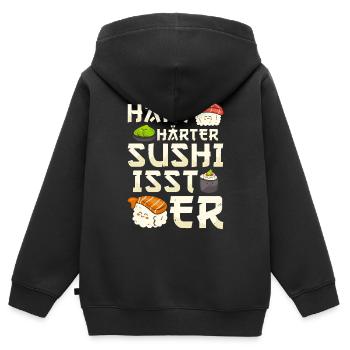 Sushi - Kinder Premium Organic Zip Hoodie - Schwarz - Hinten - AI Model Kid Male (0cm)