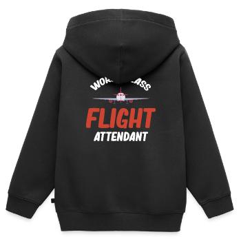 Hôtesse de l’air de classe mondiale, hôtesse de l’air pour - Sweat Premium à capuche zippé enfant bio - noir - Dos - AI Model Kid Male (0cm)