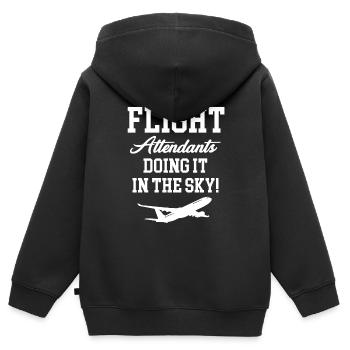 Les hôtesses de l’air sont tout simplement géniales - Sweat Premium à capuche zippé enfant bio - noir - Dos - AI Model Kid Male (0cm)