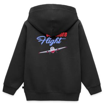 Un autre agent de bord Flight Attendant Voyage en avion - Sweat Premium à capuche zippé enfant bio - noir - Dos - AI Model Kid Male (0cm)