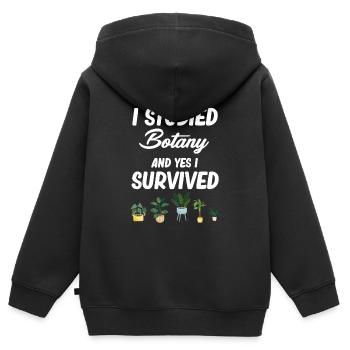 Ich Habe Botanik Studiert Und Ja, Ich Habe - Kinder Premium Organic Zip Hoodie - Schwarz - Hinten - AI Model Kid Male (0cm)