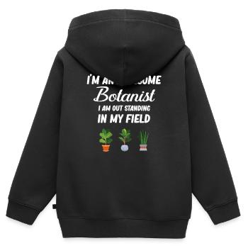 Ich Bin Ein Großartiger Botaniker. Ich Bin Auf - Kinder Premium Organic Zip Hoodie - Schwarz - Hinten - AI Model Kid Male (0cm)