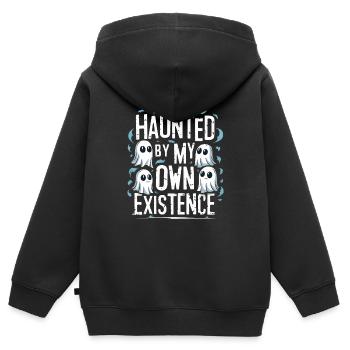 Appât fantôme Halloween Parapsychologie Paranormal - Sweat Premium à capuche zippé enfant bio - noir - Dos - AI Model Kid Male (0cm)