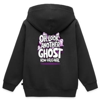 Appât fantôme Halloween Parapsychologie Paranormal - Sweat Premium à capuche zippé enfant bio - noir - Dos - AI Model Kid Male (0cm)