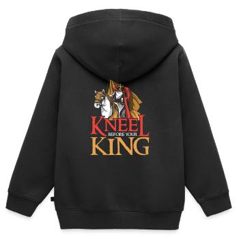 Festival des Chevaliers - Sweat Premium à capuche zippé enfant bio - noir - Dos - AI Model Kid Male (0cm)