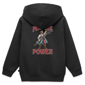 Festival des Chevaliers - Sweat Premium à capuche zippé enfant bio - noir - Dos - AI Model Kid Male (0cm)