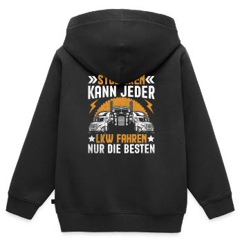 Chaque chauffeur de camion ne peut étudier que les meilleurs - Sweat Premium à capuche zippé enfant bio - noir - Dos - AI Model Kid Male (0cm)