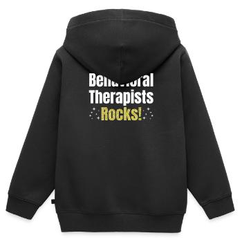 Behavioral therapists rock! - Kids Premium Organic Zip-up Hoodie - black - Back - AI Model Kid Male (0cm)