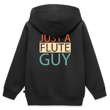 Flötist Flöte Just A Flute Guy - Kinder Premium Organic Zip Hoodie - Schwarz - Hinten - AI Model Kid Male (0cm)